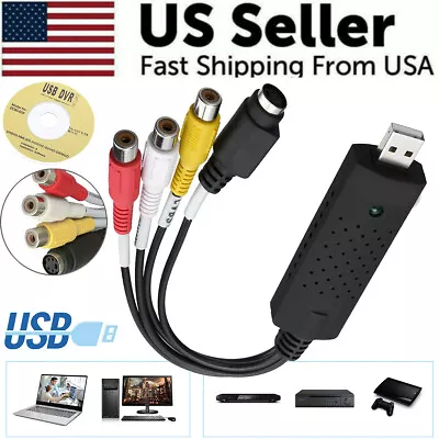  USB 2.0 Audio Video VHS VCR TV To DVD Converter Capture Card Device Adapter US • $7.25