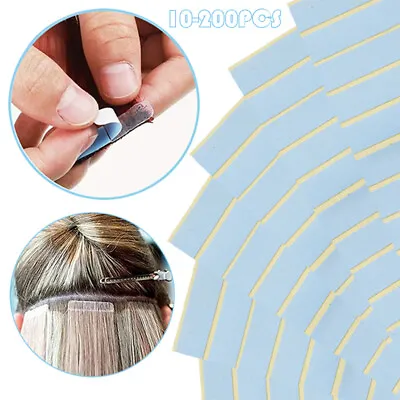 200Pieces Hair Extension Tape Glue Stick Tabs Double Sided Tapes For Replacement • $9.99