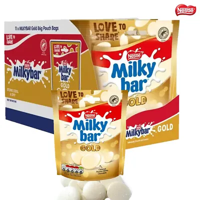 Milkybar Buttons Gold Caramel White Chocolate Sharing Bag 86g Perfect Kids Gift • £30.99