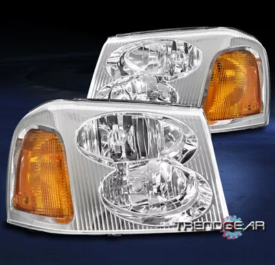 For 2002-2009 Gmc Envoy Xl Xuv Replacement Headlights Headlamp Lamp Chrome Lh+rh • $129.95