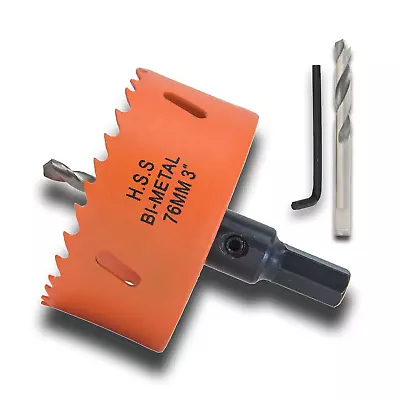 3 Inch Hole Saw With Arbor For Metal Wood Plastic 76Mm Bi-Metal Hole Cutter For • $18.49