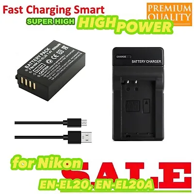 Battery & Led USB Charger For Nikon Coolpix P950 P1000 A EN-EL20 EN-EL20a New • $31.77