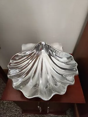 Vintage 1993 Mariposa Clam Shell Serving Dish / Bowl ALUMINUM Half Seashell • $25