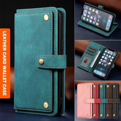 $18.99 • Buy For IPhone 13 12 11 Pro Max XS SE 7 8 Plus Case Leather Wallet Cards Flip Cover