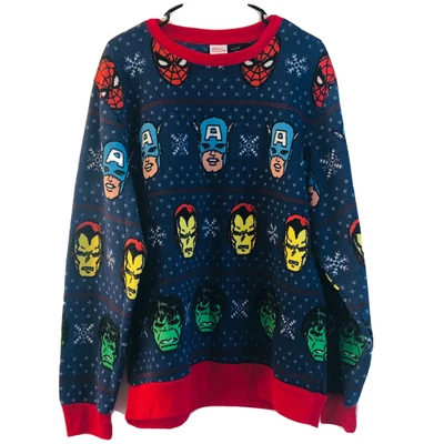 $35 • Buy Marvel Avengers Hero Sweater Captain America Iron Man Hulk Spiderman XL Holiday