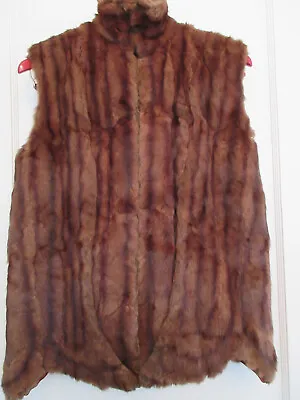 RARE! Real ERMINE Fur VEST Vintage NATURAL Cognac Brown SUPER SOFT Fur Of ROYALS • $145.25