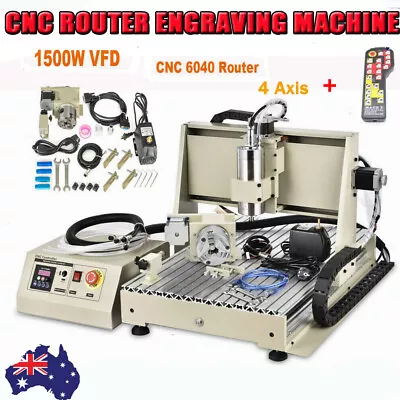 USB 4 Axis CNC 6040Z Router Engraver Metal Carving Machine 1.5KW VFD+Controller • $1845