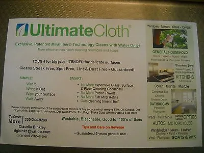 ULTIMATE Cleaning CLOTH MiraFiber STREAK FREE LINT DUST FREE NO Scratches 2PACK! • $19.97