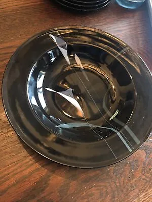 Mikasa Galleria Opus Black FK701 Calla Lily Rimmed Soup Bowl 9.25  • $9.50