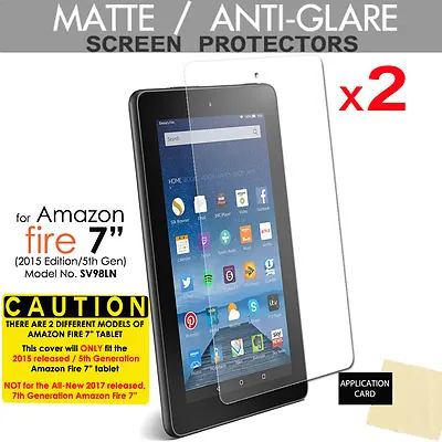 2x ANTIGLARE MATTE Screen Protector For Amazon Fire 7  Tablet (2015 / 5th Gen) • £3.95