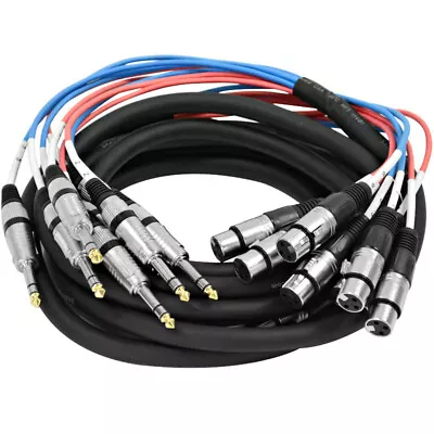 8 Channel 15' XLR Female To 1/4  TRS Audio Snake Cable • $58.99