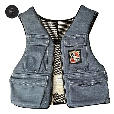 Vintage Stearns Life Jacket Water Ski Buoyant Vest Denim Adult Small  • $24