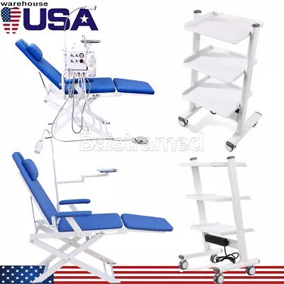 Dental Portable Folding Chair LED Light / Air Turbine Unit /Dental Trolley Cart • $579.59