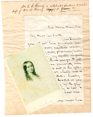 £8.17 • Buy 1850's Handwritten Letter Elizabeth Clementine Kinney Poet Author Newark NJ RARE