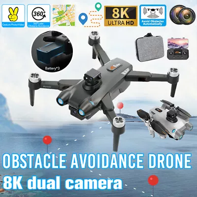 $159.70 • Buy 8K Drone With HD Dual Camera Drones WiFi FPV Foldable RC Quadcopter W/3Battery