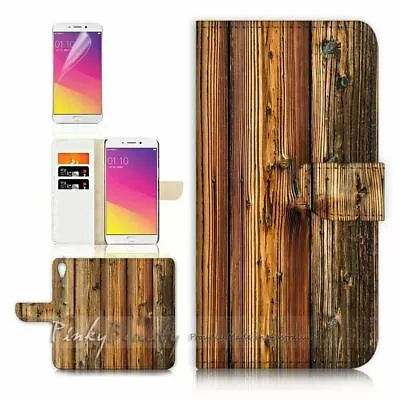 Wooden  TPU Phone Wallet Case Cover For New Optus X Start 2 - 21382 • $13.99