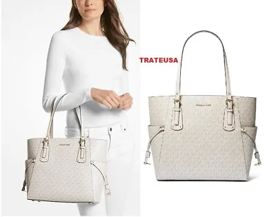 Michael Kors Voyager East West Logo Tote Bag Vanilla Cream $298 NWT Packed • $198