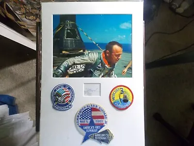 Mercury 7 Astronaut Alan Shepard Capsule Recovery Photo W/cut-signature/patches • $100