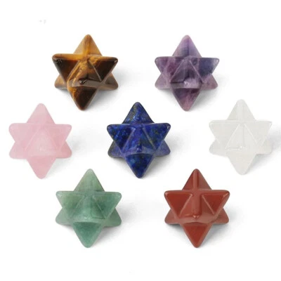 £5.88 • Buy Crystal Star Merkaba Natural Stone Merkaba Chakra Wiccan Reiki Energy Protection