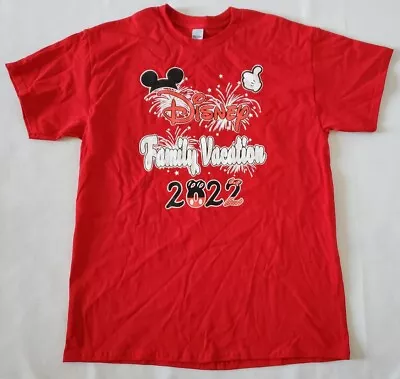 $12.80 • Buy Disney Family Vacation 2022 Size L T-shirts Red Short Sleeve 100% Cotton 