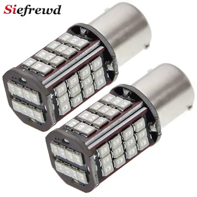 2 X Positive Earth 6V 6 Volt 56SMD LED RED Car Bulb 1156 BA15S P21W Light Lamp • $15.99