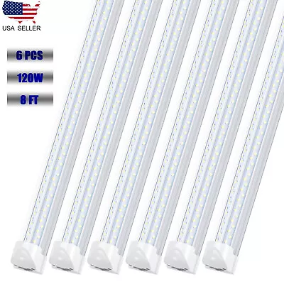 6Pack 8FT 120W LED Tube Light T8 LED Shop Light Fixtures 6000K Garage Bulb Light • $110.49