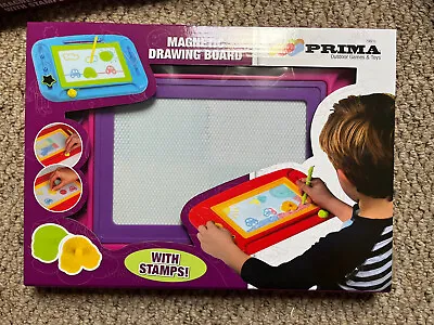 Magnetic Drawing Board Colour Doodle With Pen Shape Stamps Kid Writing • £5.99