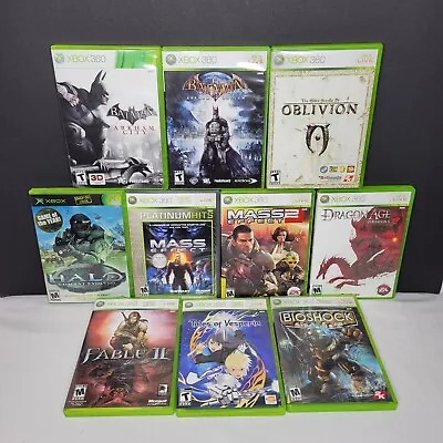 Xbox 360 10 Video Game Lot Bundle HaloMass EffectBatman Oblivion Dragon Bio • $59.99