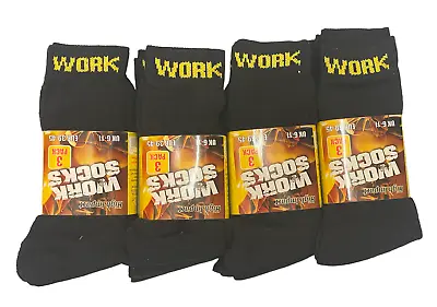 12 Pairs Mens Ultimate Work Boot Socks Size 6-11 Cushion Sole Reinforced Toe • £8.99