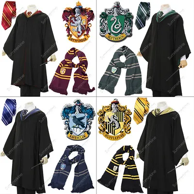 HarryPotter Children Adult Robe Cloak Scarf Gryffindor Slytherin Cosplay Costume • $12.59