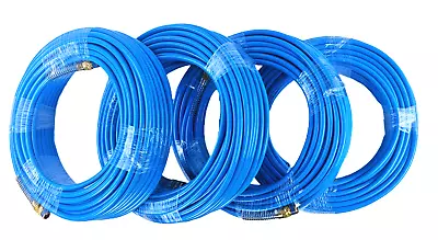 4 - 100 FT 1/4  NPT Fitting Air Compressor PU Hose Roofing Framing Carpentry • $120.99