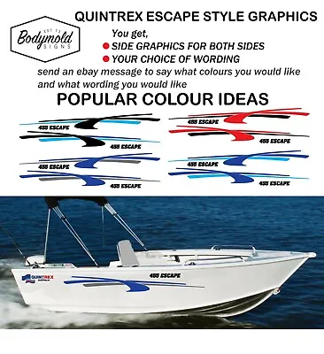 $145 • Buy Quintrex Style Escape Boat Graphics 1800mm Long With Your Choice Of Wording 