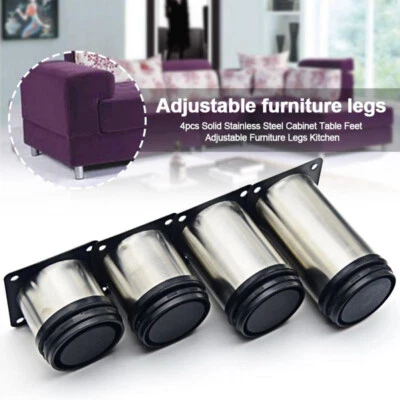 $17.14 • Buy  Adjustable Stainless Cabinet Legs Steel Kitchen Feet Round Stand Holder