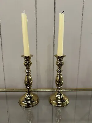 Virginia Metalcrafters Brass Tulip Candlesticks • $55