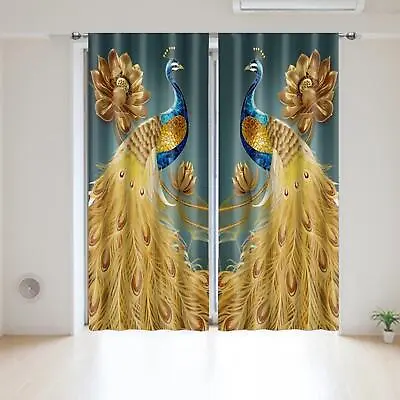 Blackout Curtains 2 Panels Printed Drapes For Bedroom Living Room Kitchen • £34.03