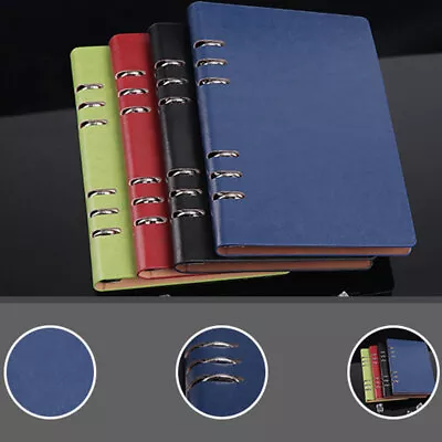 A5 Classic Refillable Notebook Loose Pocket Leather 6 Holes Ring Binder 11 Color • $17.37