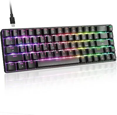 Wired 68 Keys 60% Mechanical Gaming Keyboard RGB LED Backlit For PC MAC PS4 PS5 • £22.99
