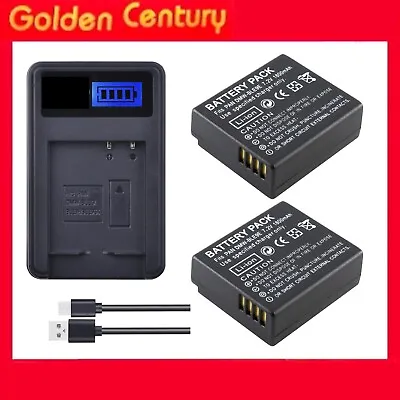 Charger +2x Battery For Panasonic DMW-BLE9 DMW-BLG10E Lumix DMC-GF3 DMC-LX100 • $38.95