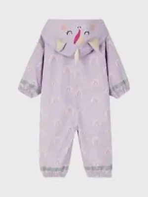 Girl's All In One Unicorn/ Rainbow Puddle/ Rain Suit **6-9 Months** • £4.50