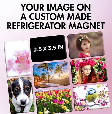 Custom Photo Refrigerator Magnet Big 2.5  X 3.5  Metal Wrapped Bonus • $7.95