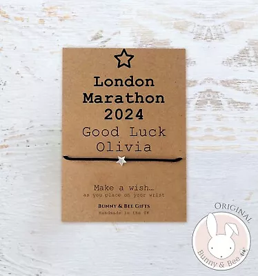 LONDON MARATHON Wish Bracelet Card Gift Run Charity Race Running Team Good Luck • £2.20