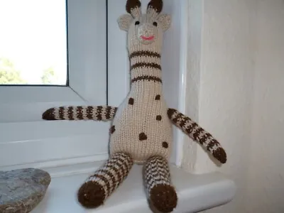 Hand Knitted Soft Toy Giraffe 33cm Tall • £3.99