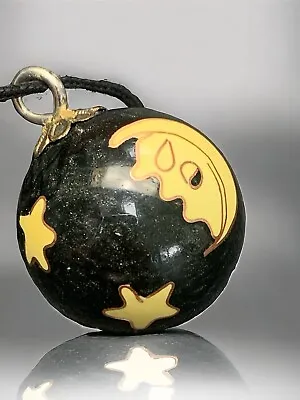 Vintage Enamel Cloisonné Moon Start Harmony Chime Ball Pendant  1980S • $32.50