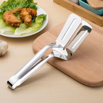 $7.89 • Buy Stainless Steel Steak Clamp Food Bread Meat BBQ Clip Tongs Kitchen Cooking Tool