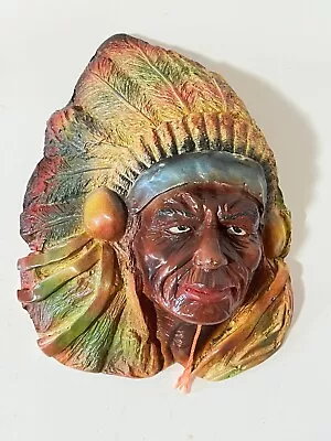 Vintage Native American Indian Chief Chalkware String Holder • $125