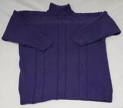 IB Diffusion Purple Turtleneck Ramie Blend Sweater Large • $34.95