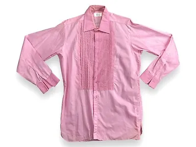 Vintage Ruffled Tuxedo Tux Shirt Retro Pink Made In Usa New Old Stock • $43.80
