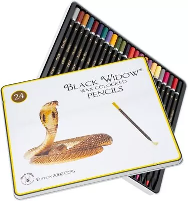Black Widow Coloured Pencils For Adults - 24 Colouring Pencils - Smooth Pigment • £14.68