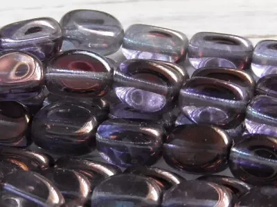 20 - 9x6mm CZECH BLUE METALLIC PURPLE LUSTER LARGE TRIANGLE PINCH GLASS BEADS • $3.15