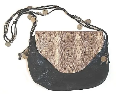 Tylie Malibu Gypsy Caravan Sultan Crossbody Bag Black & Python  Sold Out  • $165